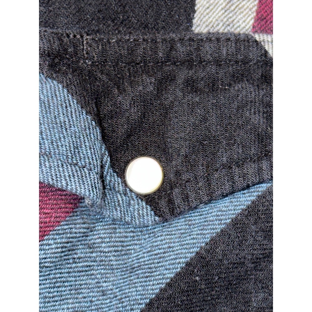 Wrangler Western Shirt Mens XXL Multicolor Striped Pearl Snap Long Sleeve Cotton - Picture 7 of 8